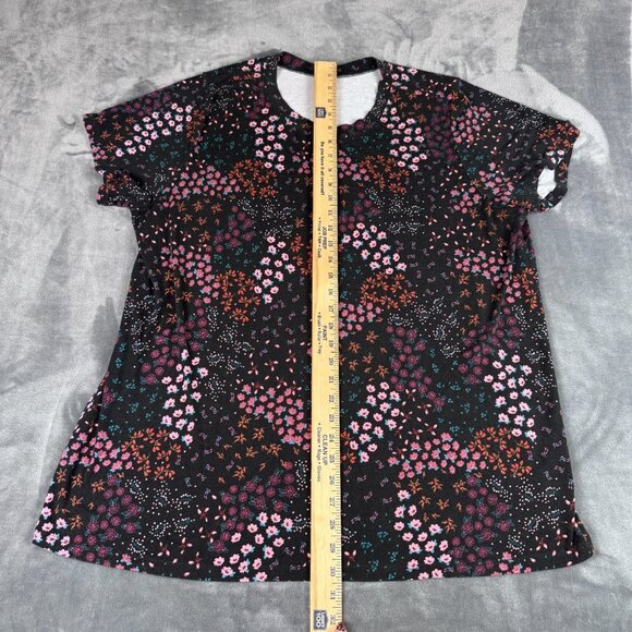 Women's Sz 3x Plus Torrid Super Soft Jersey Pullover Top Dark Floral Print - Picture 3 of 7